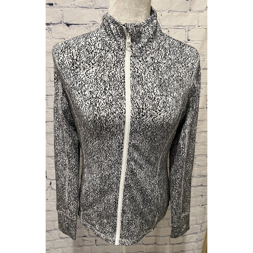 Mondetta Women's Small  Jacket Black & White Long Sleeves Zip Athleisure